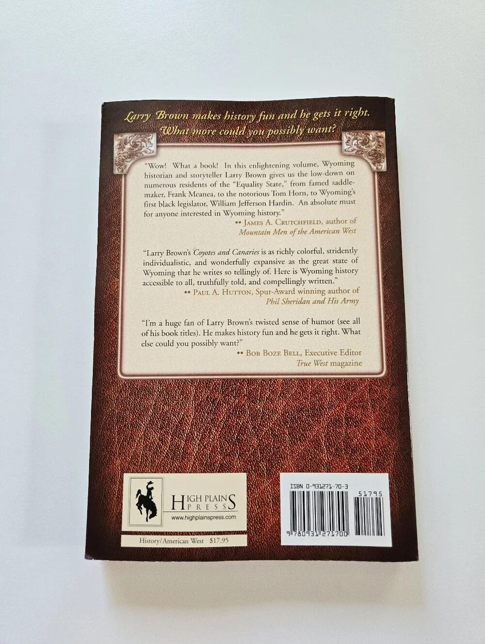 Coyotes and Canaries by Larry K Brown 2002 High Plains Press Trade Paperback
